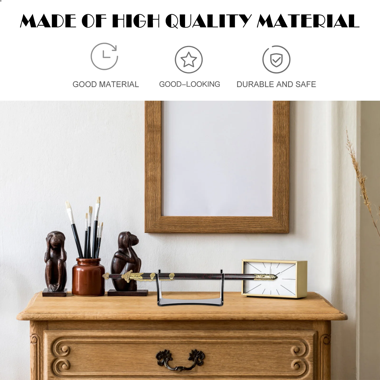 

2Pcs High-End Quality Acrylic Swords Display Stand Black Storage Holder Desktop Decor Swords Rack Display Holder