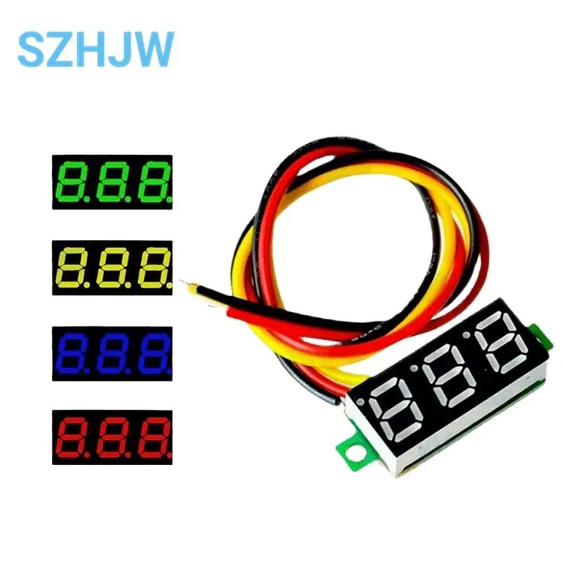 0.28 Inch 2.5V-40V Mini Digital Voltmeter Voltage Tester Meter Red/Blue/yellow/green LED Screen Electronic Parts Accessories