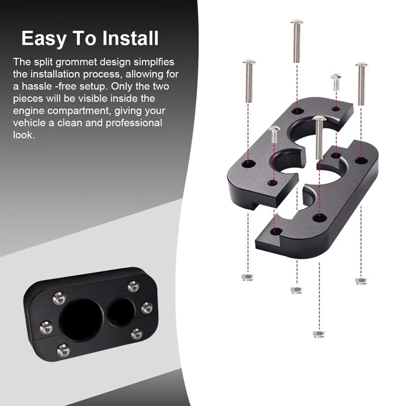 A75T 01232023 For Holley Terminator X Max Firewall Pass Through - Eliminates Grommet In Fire Wall - Bulkhead Wiring Harness