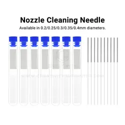 10PC Nozzle Cleaning Needle 0.2/0.3/0.35/0.4mm Nozzle Cleaning Tool Drill For MK8/V6/Volcano Nozzle Ender3 Labx1 3d printer