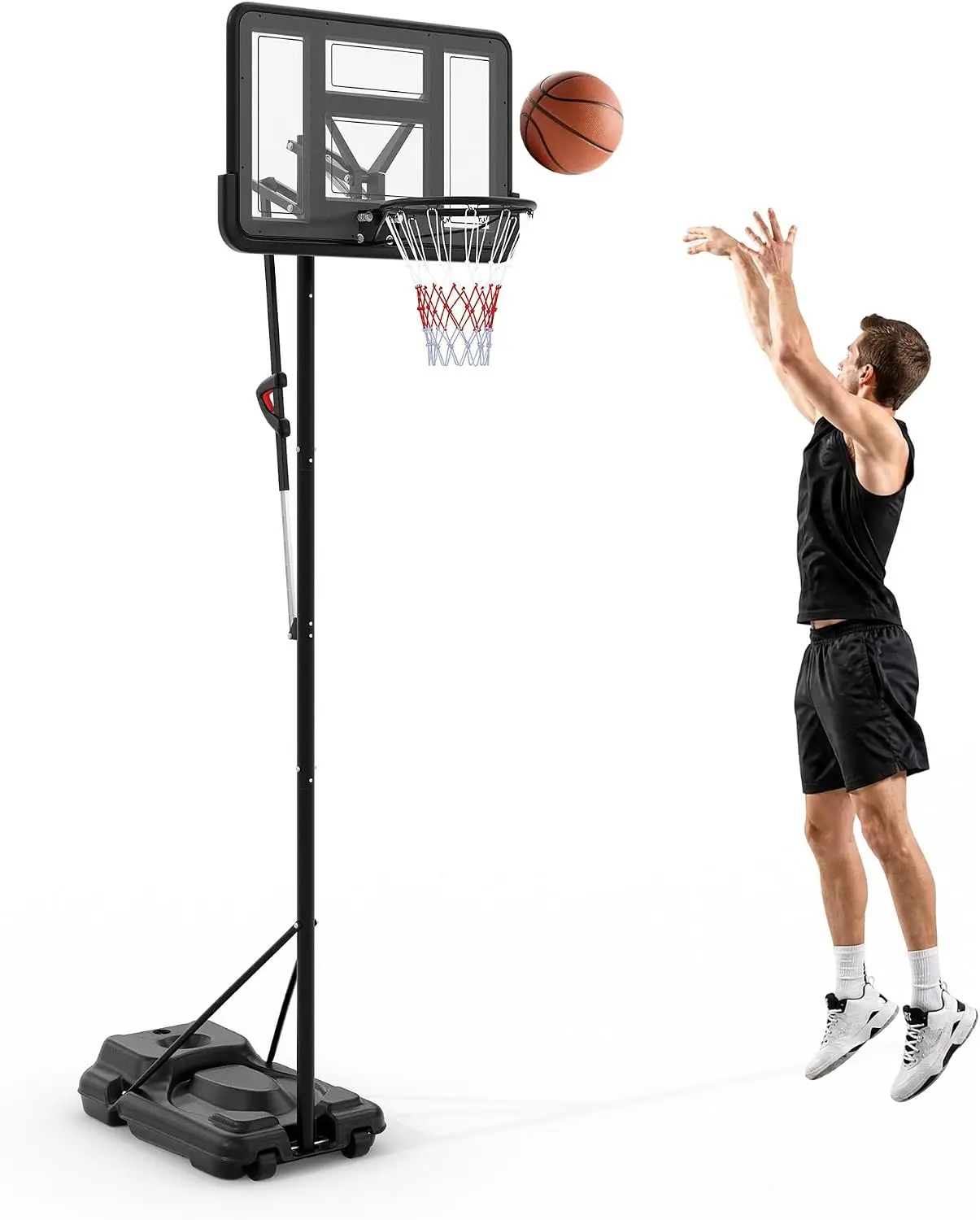 Tacleekii Tacleekii Portable Basketball Hoop System 7.5-10FT Adjustable Height Basketball Goal with 44" Shatterproof Backboard with 2 Wheels - Aliexpress Deal