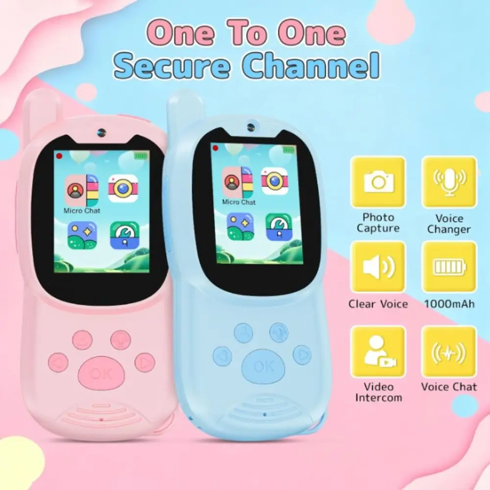 مع كاميرات أجهزة اتصال لاسلكية للفيديو قابلة لإعادة الشحن طويلة المدى 1000FT فيديو إنترفون هدية أجهزة اتصال لاسلكية بحجم قابل للتعديل