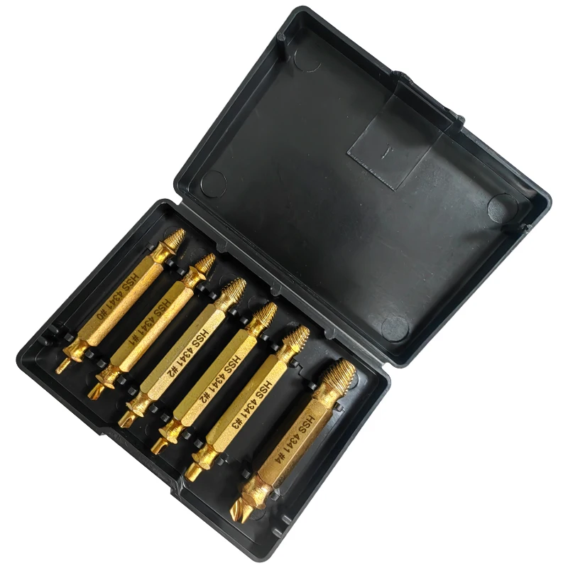 

Electric Tool Accessory Set 6pc Extractor Double Head Screw Slide Tooth Removal Tool Screwdriver Atch Head