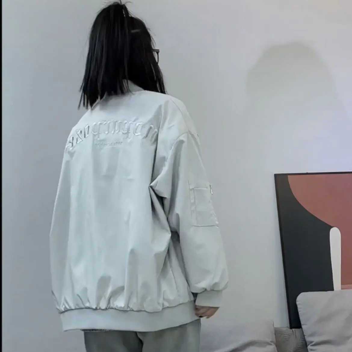 

Women'S Short Oversize Jackets Double-Breasted Decorative Advanced Wearing Lace Shearling Abrigo Overcoats High-Street French