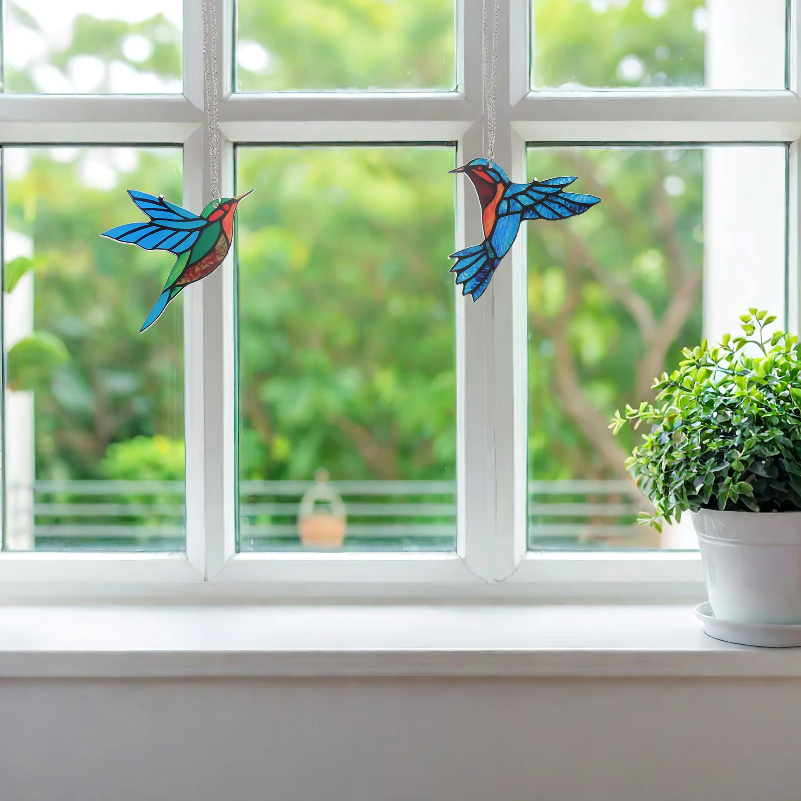 

3Pcs Colorful Acrylic Hummingbird Sun Catcher Window Hanging Bird Ornaments Indoor Outdoor Spring Christmas Birthday Decor