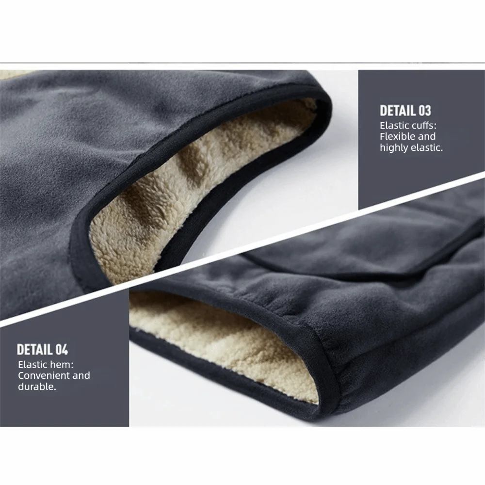 

Simple Lamb Hair Warm Fleece Vest Thermal Solid Color Waistcoat Thickned Sleeveless Jacket Men