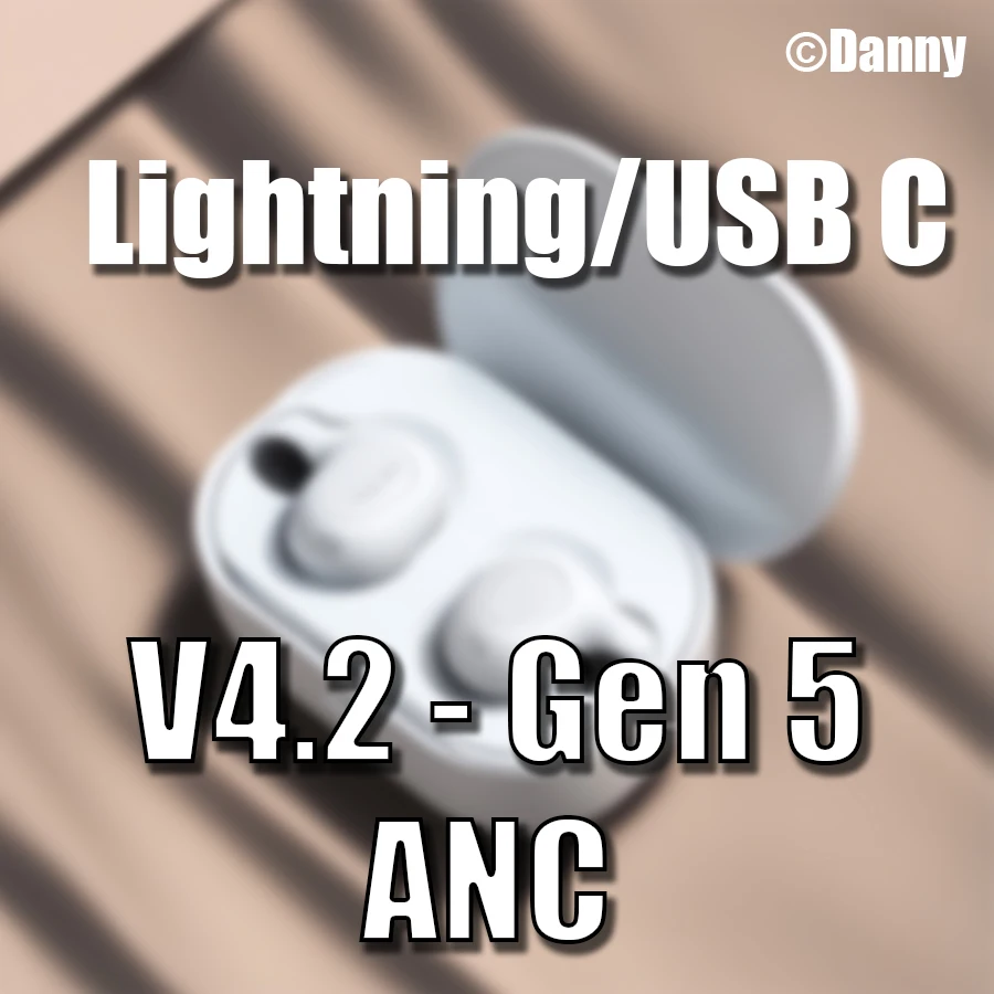 Danny V4.2 Ultra słuchawki douszne TWS ANC słuchawki Bluetooth, sterowanie dotykowe bezprzewodowe słuchawki z mikrofonami sportowy wodoodporny zestaw słuchawkowy