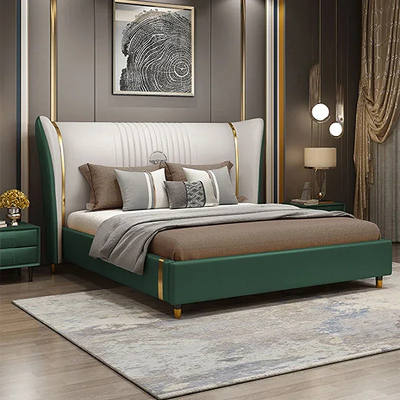 

Роскошная двуспальная кровать размера King Size, каркас дома, элегантная итальянская вилла, кожаная кровать в стиле лофт для взрослых, Cama De Casal, мебель для спальни