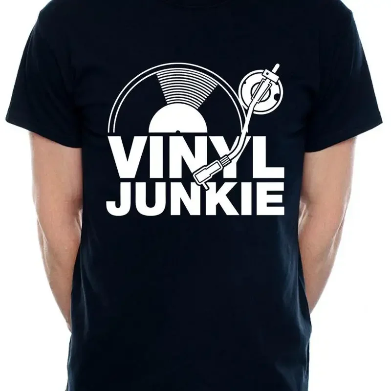 Vinyl Junkie Muisc DJ Hip Hop Dance Trance Funny Mens T-Shirt