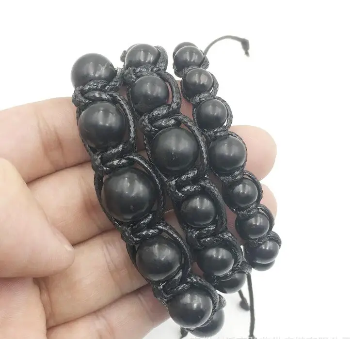 Wholesale 1pcs 100% Natural Russia Shungite Bead Bracelet,EMF Radiation Protection,5G Blocker