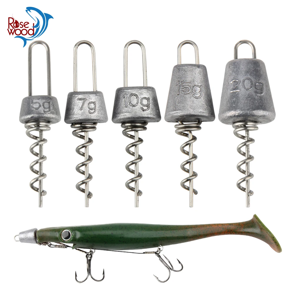 Rosewood Corkscrew Stinger Rig Jig Head 5g/7g/10g/15g/20g For Rubber Bait Soft Fishing Lure Pike Bass Zander Trout Pesca