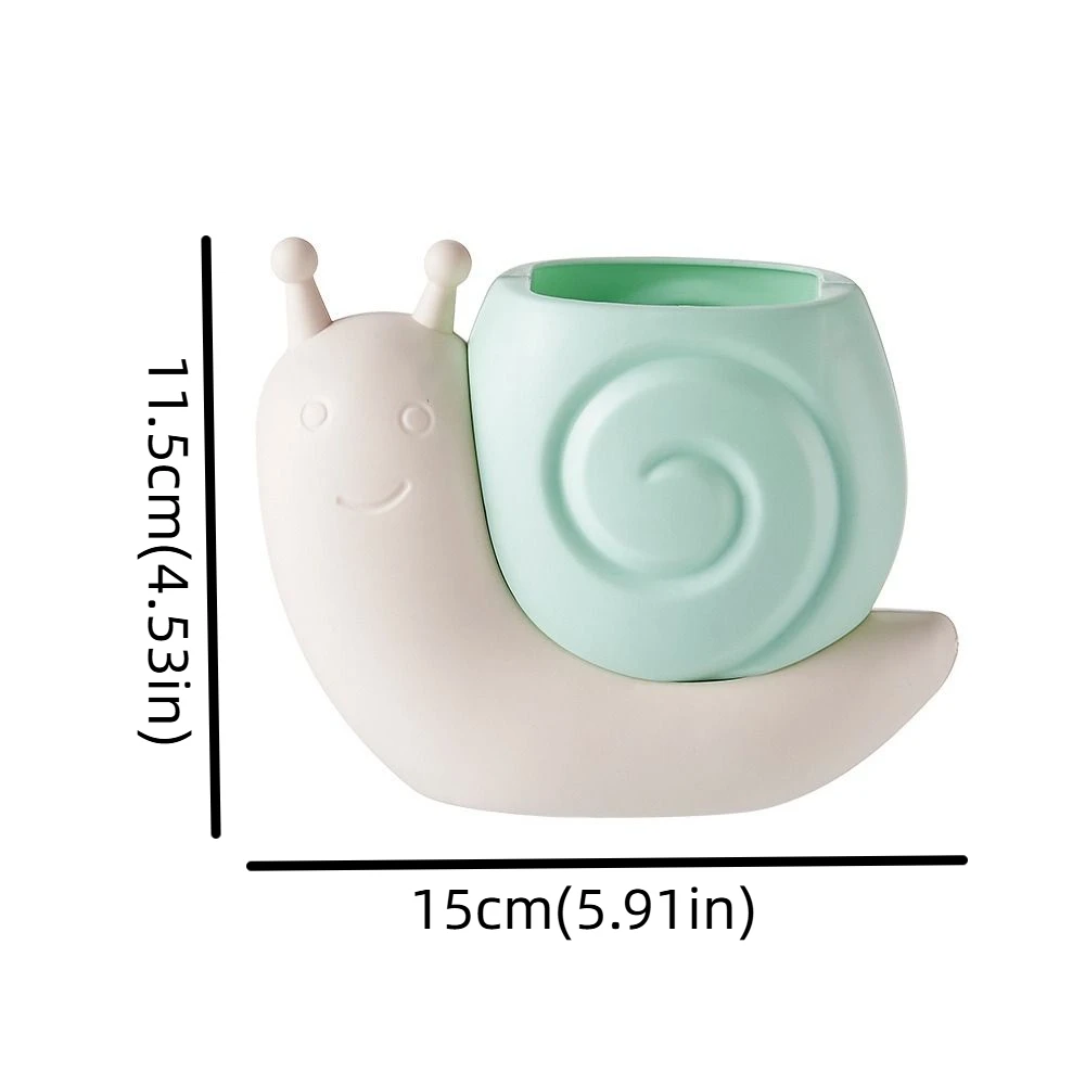 Interesting Snail Pen Holder Plastic Student Pencil Storage Box Multi-functional Makeup Brush Stationery Organizer Home Office