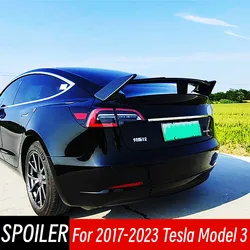 For Tesla Model 3 2017-2023 Glossy Black Carbon ABS Rear Trunk Lid GT Style Spoiler Wings Car Exterior Tuning Accessories Part