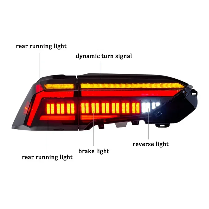 

Car LED Tail Lights For Toyota RAV4 2019 2020 2021 2022 2023 Rear Lamp Brake Reverse Sequential Turn Signal Back Indicator