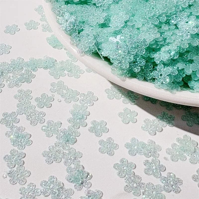 500g/bag 7mm 5-Petal Flower Sequins - Glitter Flakes for Nail Art, DIY Crafts & Slime Fillers, Sparkling Decoration Accessories