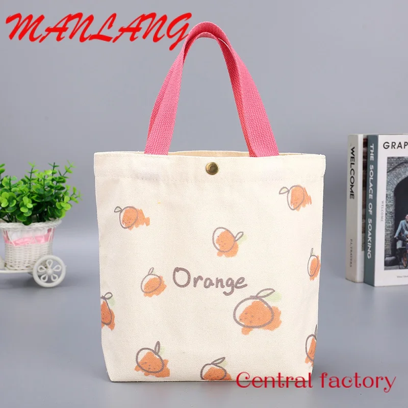 Xianghui borsa in cotone con logo stampato personalizzato design nero bianco rosa colore naturale 100% tela di cotone tote bag con cerniera