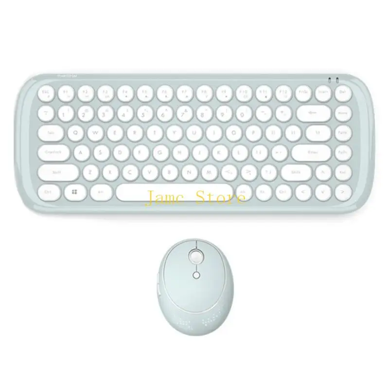 

LX0B 2.4 G Candy Color Round Keycap Wireless Keyboard Mouse Combo Keyboard 1600dpi