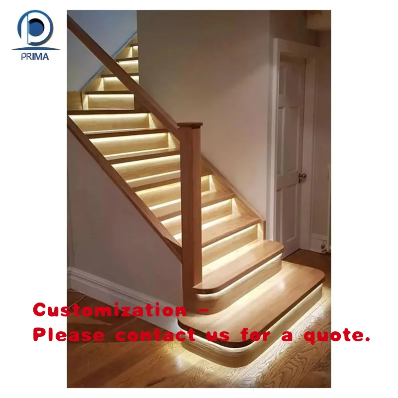 

custom.Prima Modern Interior Wooden Residence Staircase Straight Stairs Building Railing Customized Light Ladder Apart