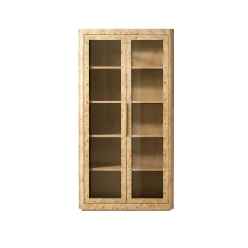 

American Solid Wood Adjustable Bookcase & Display Cabinet with Glass Doors for Living Room Home Office Dining-que Design