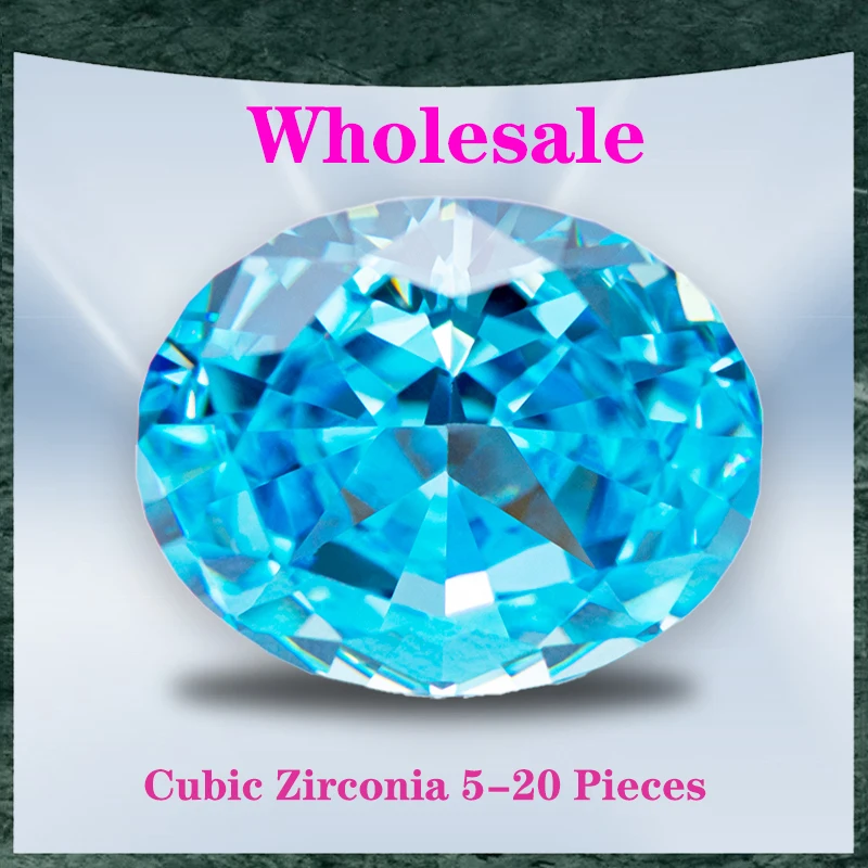 

Cubic Zirconia Wholesale No Certificate Crushed Ice Cut Oval Shape Light Aquamarine Color Charms Beads Jewelry Making Materials