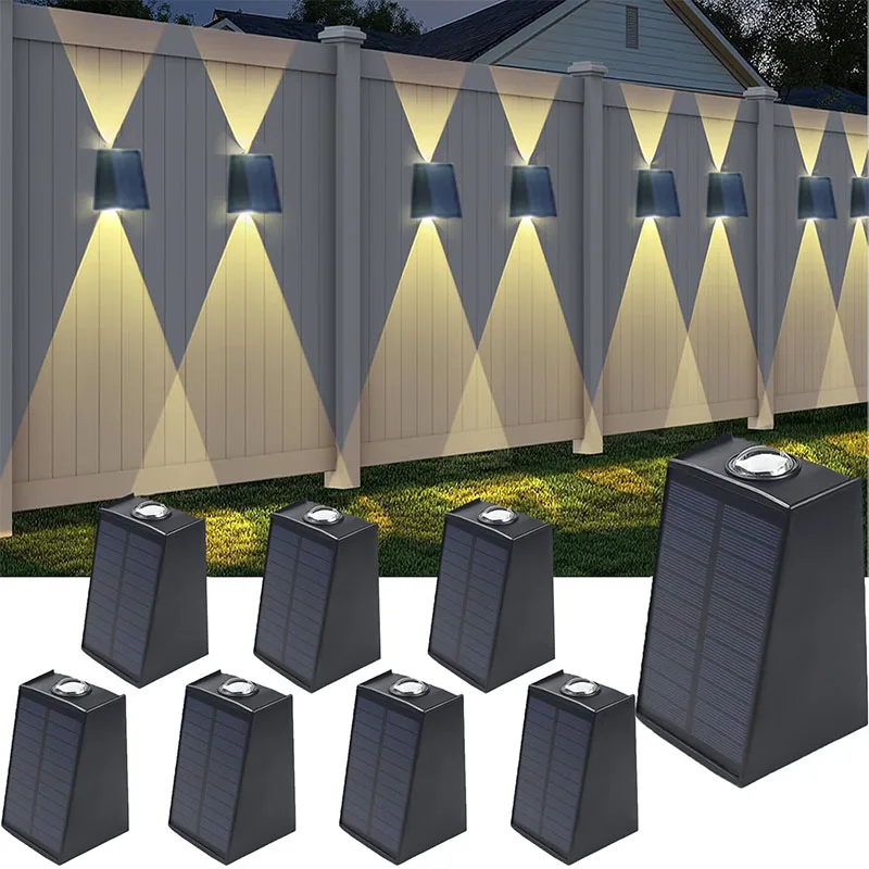 

1/2/4PCS Solar Outdoor Wall Lights Step Lights Fence Lights Suitable for Garden Street Balcony Garage Corridor Decoration