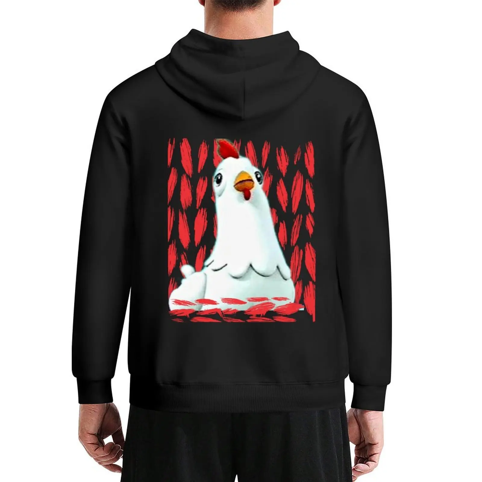 

Funny White Chicken -Chickalleta Hoodie men clothing men's coat aesthetic clothing men's sweat-shirt hoodie for men