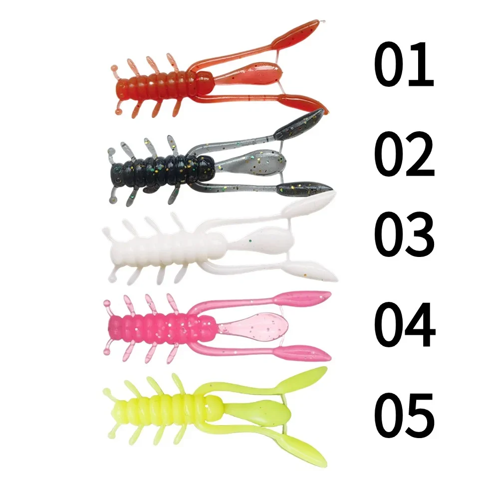 طعوم صيد صغيرة من مادة تي بي ، طعوم اصطناعية من السيليكون ، صيد سمك الشبوط القاروص ، هزازة ، هزازة ، ج ، 45 ، 20