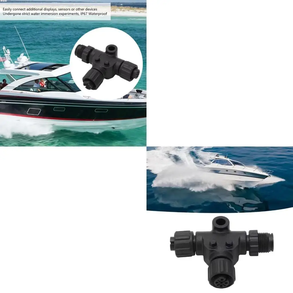 

T Connector 3 Port Waterproof Connector ABS & Metal Connector Internet Accessories Easy to Use for Matsutec NMEA2000