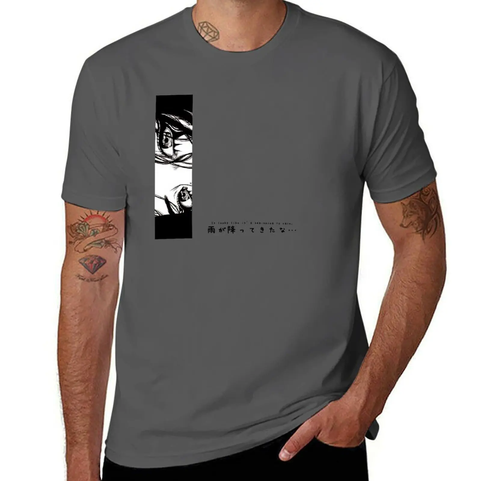 Camiseta con estampado minimalista de ojos de anime, ojos de manga, chica anime triste, estética, manga, cita japonesa, citas de anime