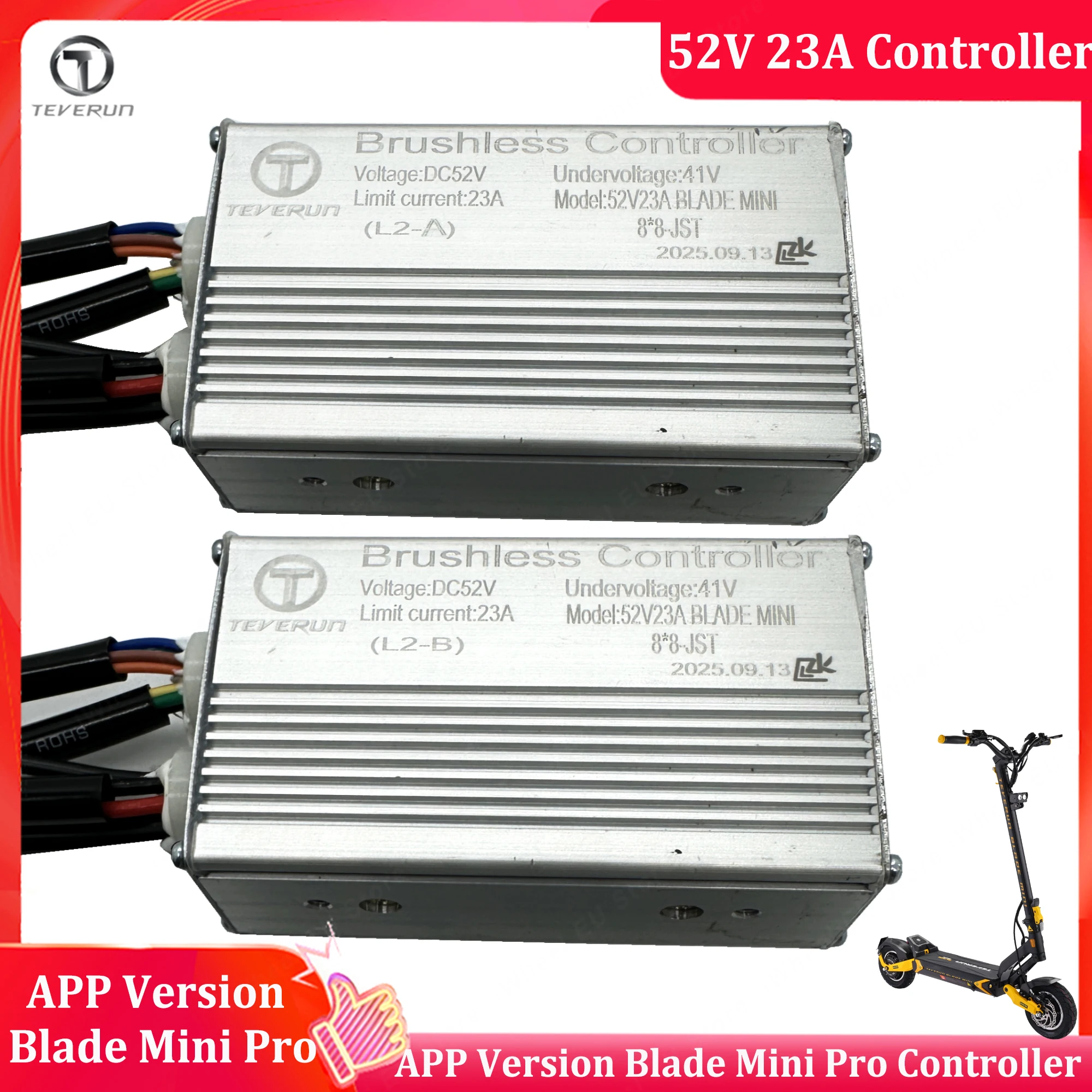 

APP Version Blade Mini Pro Controller Teverun 52V 23A Controller Only Suit for APP Version Blade Mini Pro Electric Scooter Parts