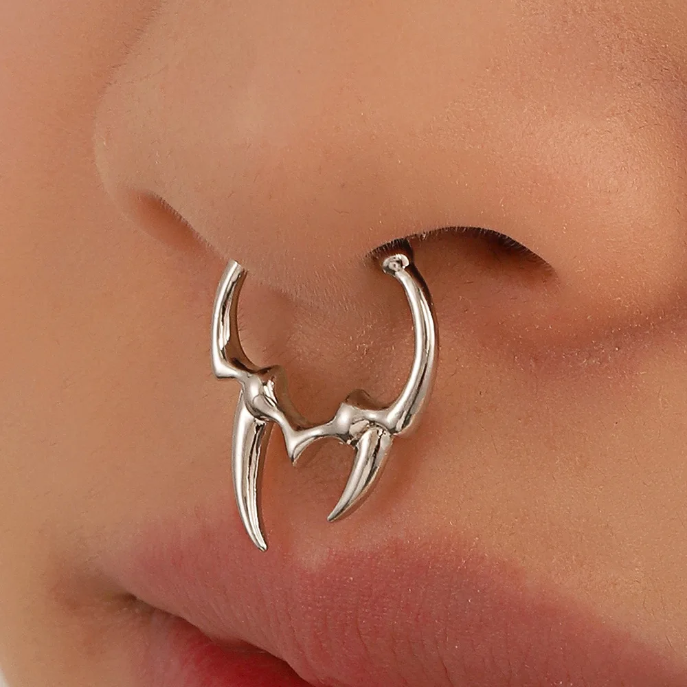 1PC Gothic Irregular Horn Nose Clip Fake Septum Piercing Non-pierced Nose Piercing Nose Ring Simple Fake Body Pircing