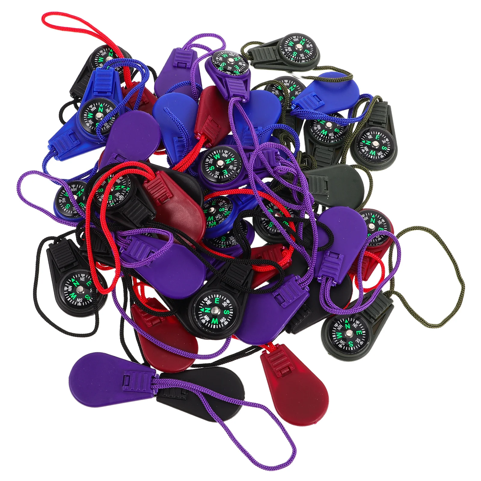 50 قطعة بوصلة خارجية محمولة متينة من البلاستيك أداة ملاحة للتخييم والتنزه سلسلة مفاتيح لعبة بوصلة للأطفال #1
