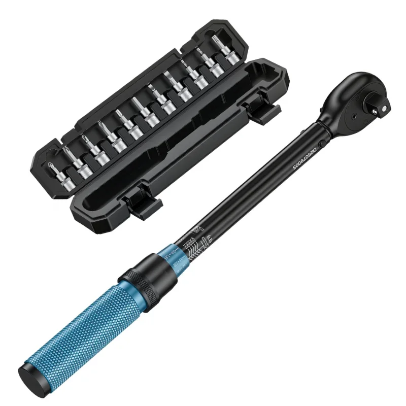 SEESII D2 Lite 38 3/8-Inch Drive Torque Wrench for Car Motorcycle Bike Repair ±3% High Precision Dual Scale 10-60 N·m (7.4-44.3 Ft-lb) 72-Tooth Click Feedback Adjustment Lock Ring Easy To Read