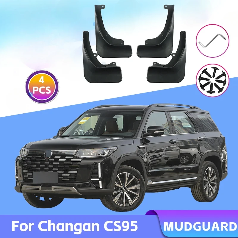 Mudguard para Changan CS95, 2021, 2022, 2023, CS95New, Mud Flaps, protetores contra respingos, acessórios para carro MudFlap, rodas traseiras dianteiras Fender, 4pcs