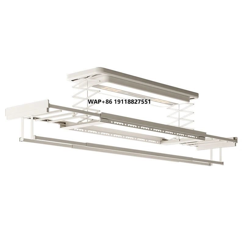 

Ceiling-Mounted LED Lighting Automatic Clothes Drying Rack Motorized Foldable Rack