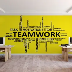 Teamwork Wall Stickers Company Corporate Culture Construction Team Spirit Inspire Ideas Office Front Desk Decoration Vinyl Decal