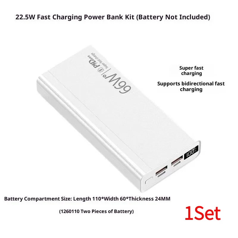 1Set Quick Charge DIY Power 1260110 Bank Case Electronic Kit PD22.5W Battery Storage Box Accessories view 2