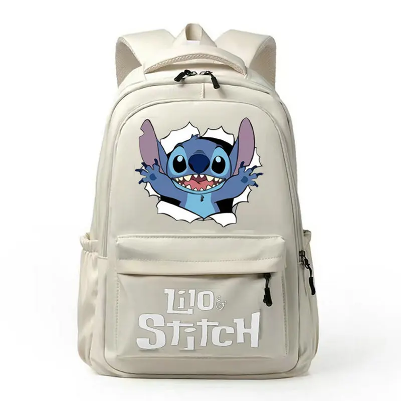 Disney-mochila de Lilo y Stitch para niños y niñas, morral escolar de dibujos animados para ordenador portátil, mochila de Anime, regalos escolares