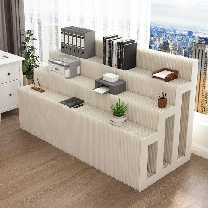 Folding paper strip booth multi-functional simple telescopic display rack floor multi-layer display rack exhibition island table