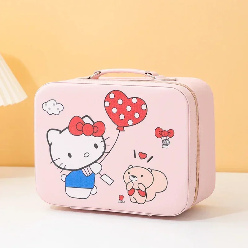 

Sanrio Hello Kitty Cosmetic Case Anime Cartoon Cute KT Cat Large Capacity Storage Box Fashion Kawai Box Girl&Child Holiday Gifts