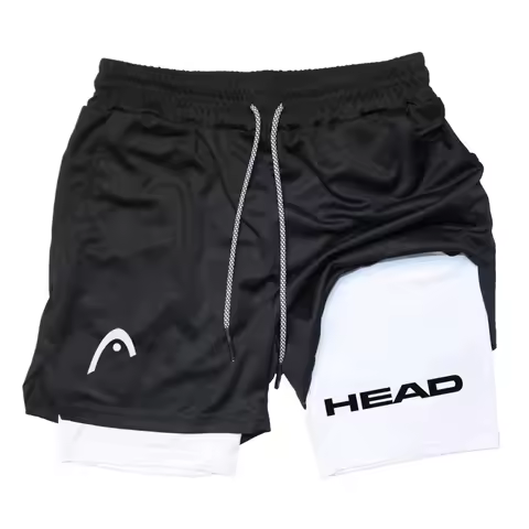 Anime Berserk Head Running Shorts Men Fitness Gym Training 2 in 1 Sports Quick Dry Workout Jogging Double Deck Summer