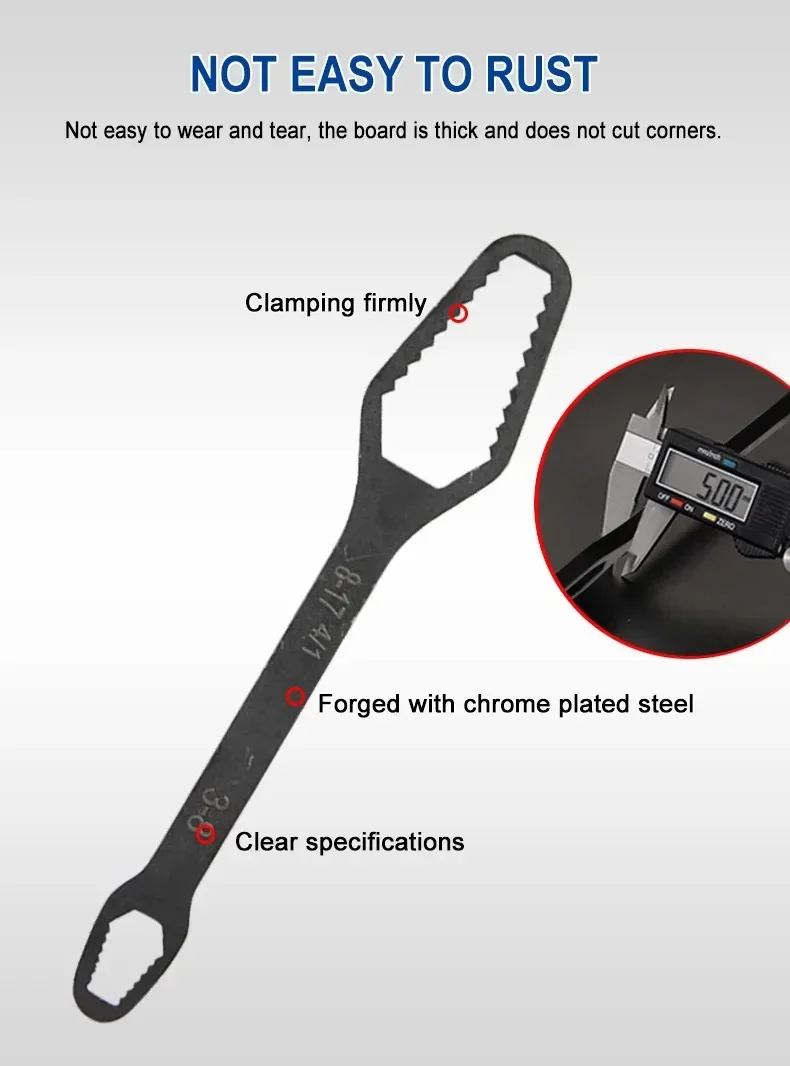 3-17mm Multifunctional Double End Box 8-22mm Hexagonal Solid Wrench ForTightening VariousDiameter Screws And Nuts image 5