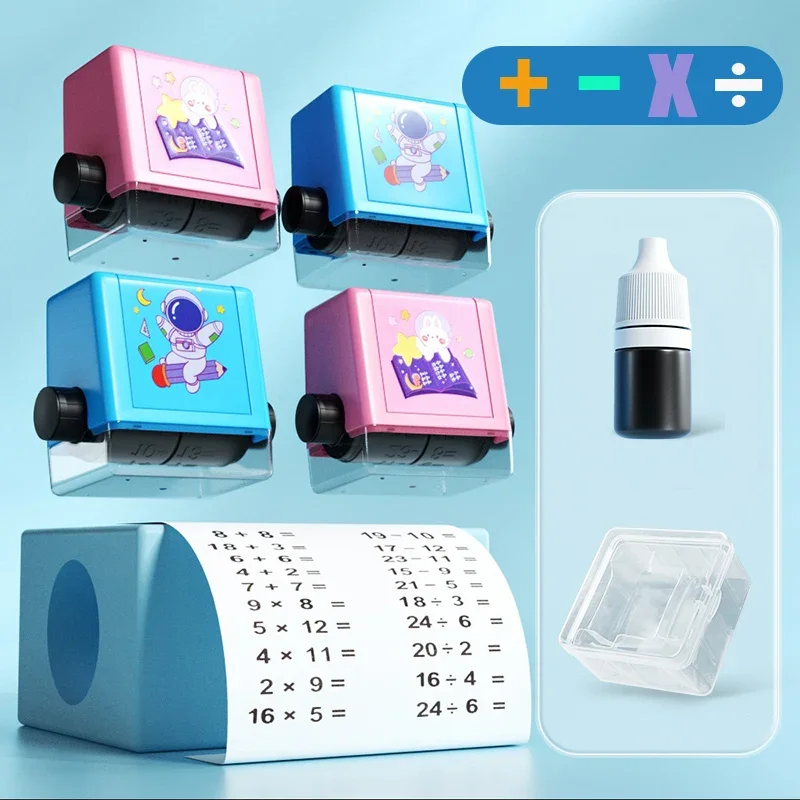 Children Addition and Subtraction Roller Stamp Within 100 Teaching Digital Roller Multiplication and Division Seal Students