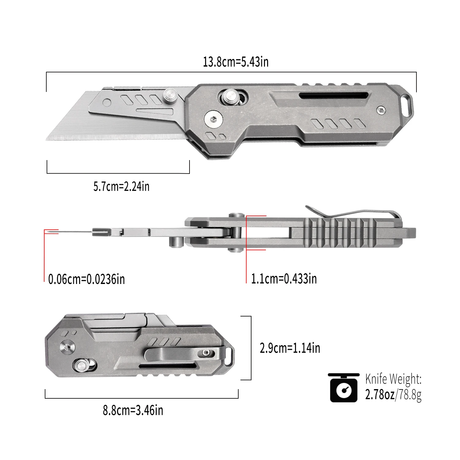 Outdoor EDC pocket tool.Multi functional utility knife.