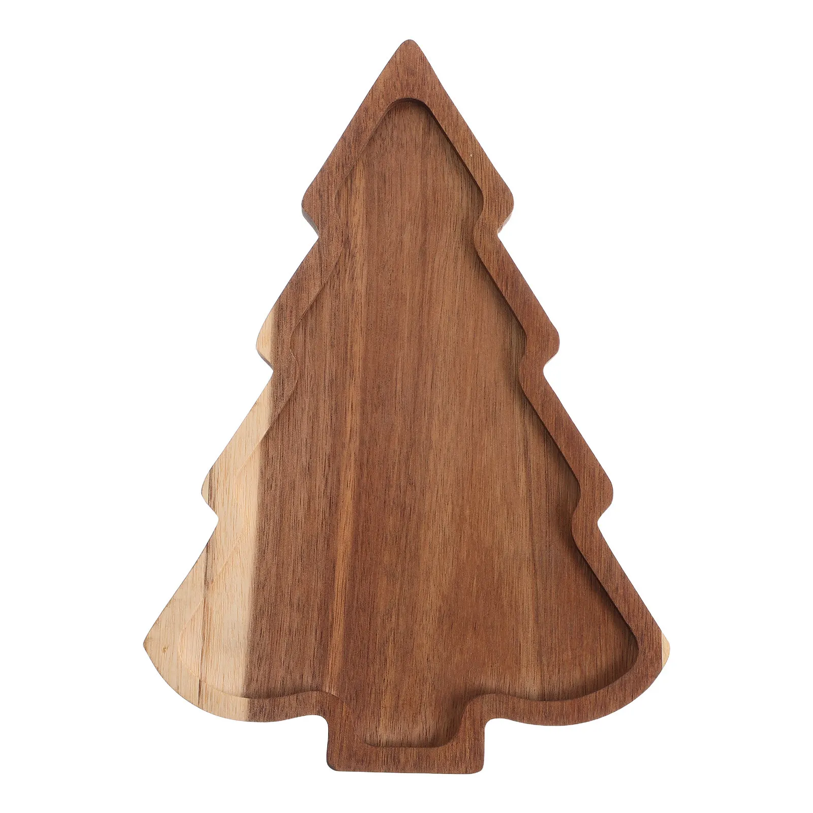 

Wooden Christmas Tree Serving Tray Festive Holiday Snack Platter for Cookies Nuts Appetizers Desserts Seasonal Table Decor Wood