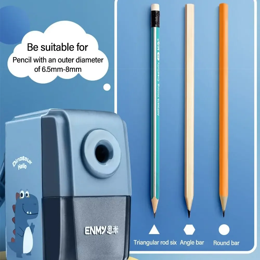 Cartoon Dinosaur Pencil Sharpener Hand-cranked Mechanical Tool Automatically Enters Lead Anti Sticking Lead Office Gift Student