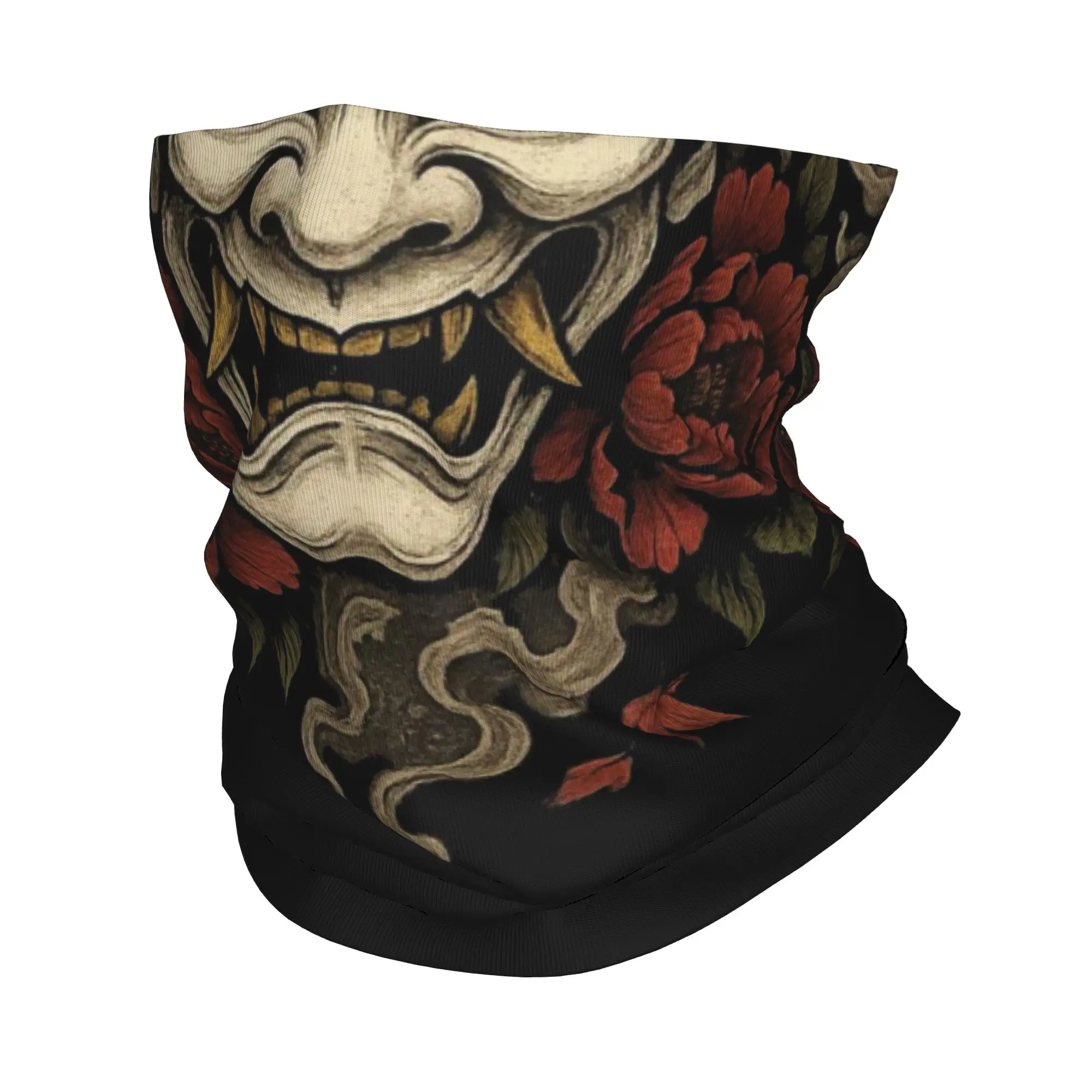 

Зимняя повязка на голову Samurai Oni Demon на заказ, теплая повязка на голову для мужчин и женщин, лыжный шарф-труба для кемпинга, страшная бандана с призрачным лицом, гетры