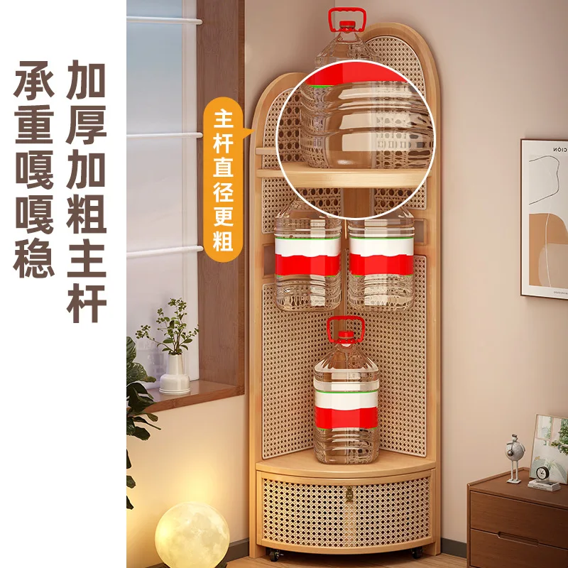 Coat rack, floor ceiling, household, rattan, corner cabinet, drying clothes, corner, multi function