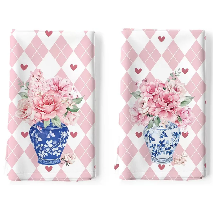 Kitchen Baking Necessities - 2 Buah, Handuk Dapur Motif Hati