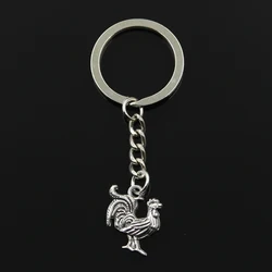New Fashion Keychain 22x18mm Cock Pendants DIY Men Jewelry Car Key Chain Ring Holder Souvenir For Gift